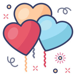 Heart balloon icon