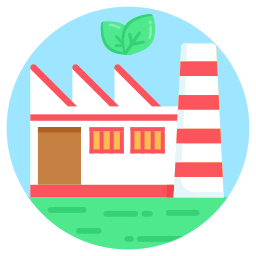 Green factory icon