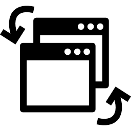 simbolo dell'interfaccia di due finestre icona