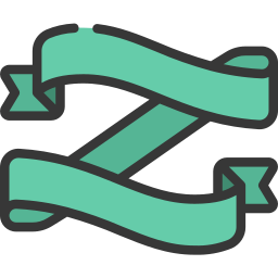 Folded ribbon icon