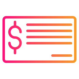 Bank check icon