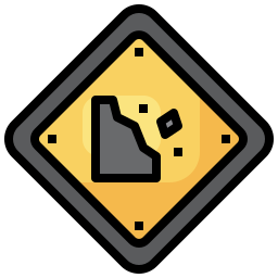 Falling rocks icon