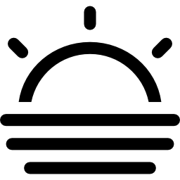 Foggy day, fog at sunset or sunrise icon