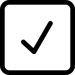 Checkmark square button outline icon