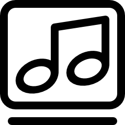 Music rectangular interface button outline icon