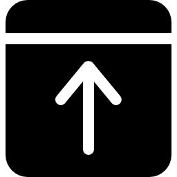 Up arrow black square button icon