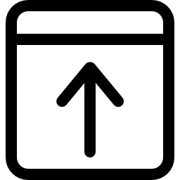 Up arrow square button outline icon