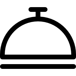 Tool outline of hotel reception or covered food tray icon