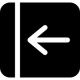 Back arrow solid square button icon