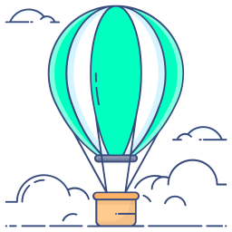 Hot air balloon icon