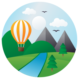 Hot air balloon icon