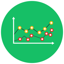 graphique en ligne Icône