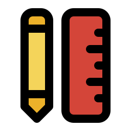 bleistift und lineal icon