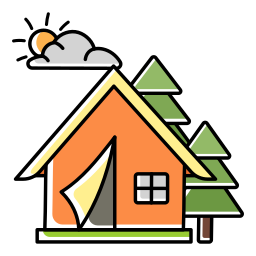 Camping tent icon