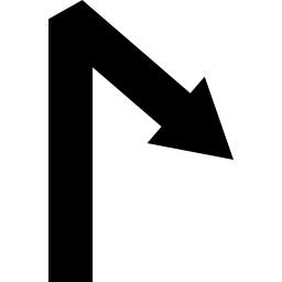 Arrow straight line symbol with an angle icon