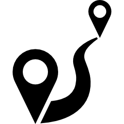 Distance to travel between two points icon