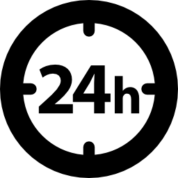 24 stunden runduhrsymbol icon