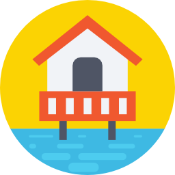 Stilt house icon