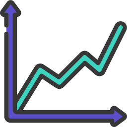 graphique linéaire Icône