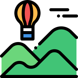 Hot air balloon icon