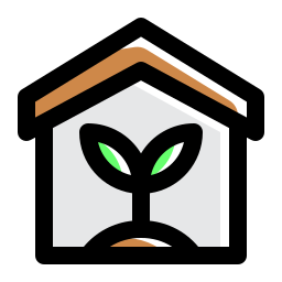 Green house icon