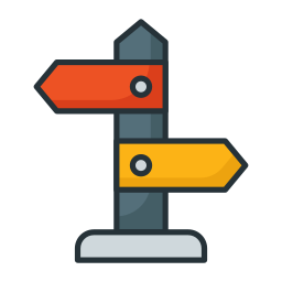 Direction sign icon