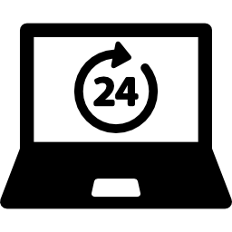 24 hours on laptop screen icon