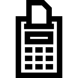 Calculator with ticket paper icon