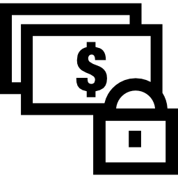 Locked security for money icon