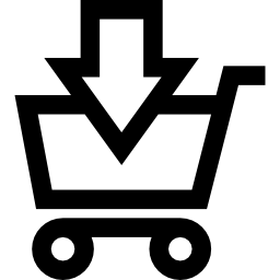 Adding to shopping cart e commerce button with down arrow icon