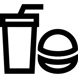 Junk food soda glass and burger icon