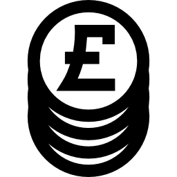 Pounds coins stack icon