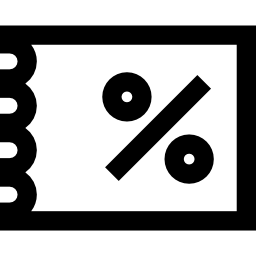 Percentage commercial ticket icon