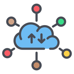 réseau cloud Icône