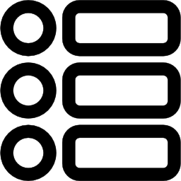 List outlined interface button of three items icon