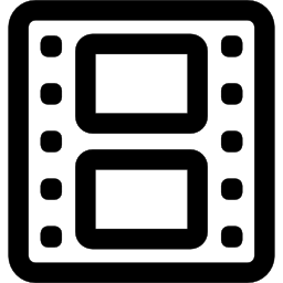 Cinema film strip of two photograms outline icon