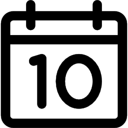 dia 10 na página do calendário Ícone