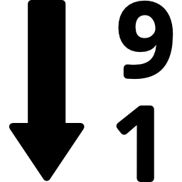 bouton de tri numérique décroissant de l'interface Icône