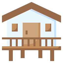 Stilt house icon