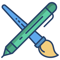 Pen and brush icon