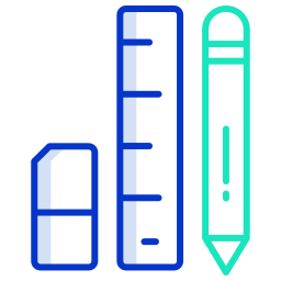 Pencil and ruler icon