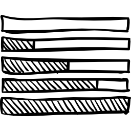 gráfico de estatísticas de porcentagens em barras horizontais Ícone