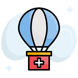 Hot air balloon icon