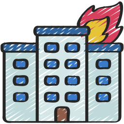 Burning building icon