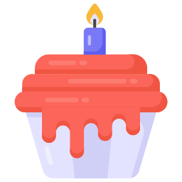 Birthday cupcake icon