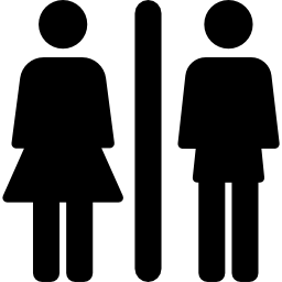 signe de toilettes avec femme et homme Icône