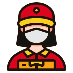 Delivery woman icon