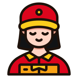 Delivery woman icon