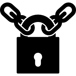 Locked padlock with chain icon