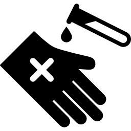 Acid falling on hand icon